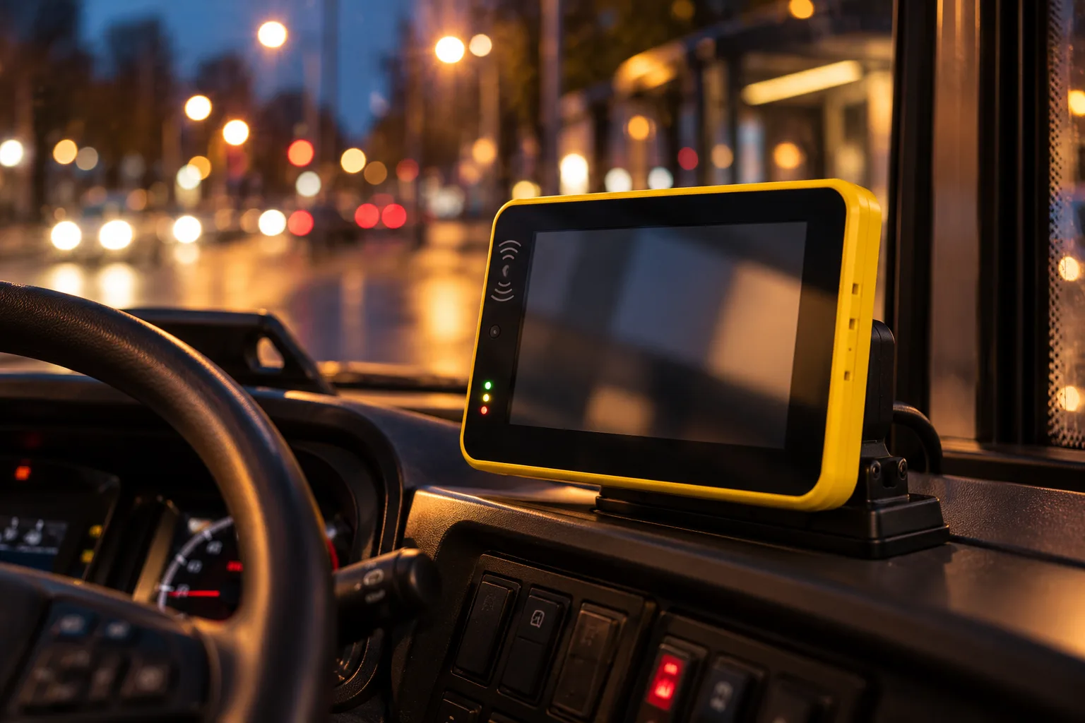 The terminal at the driver's seat